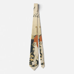 Vintage Victorian Art Nouveau, Girl with Milk Cats Tie