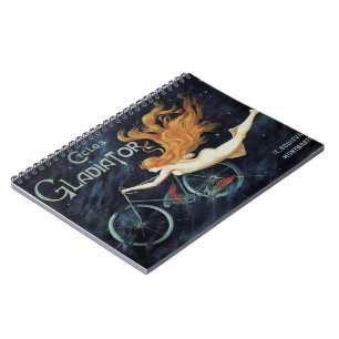 Vintage Victorian Art Nouveau, Gladiator Cycles Notebook