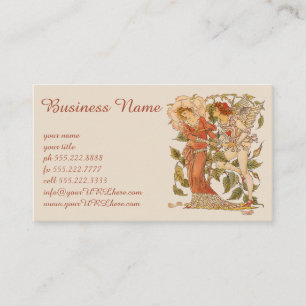 Vintage Victorian Art, Rose by Walter Crane Business Card
