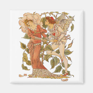 Vintage Victorian Art, Rose by Walter Crane Magnet