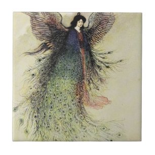 Vintage Victorian Art, Rose by Walter Crane Tile