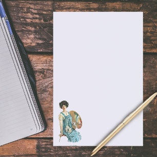 Vintage Victorian Artist Lady Painter Palette Post-it Notes