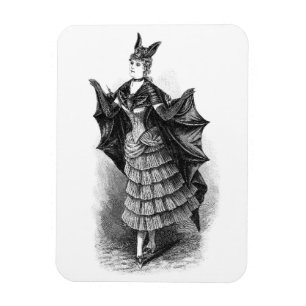 Vintage victorian bat women magnet