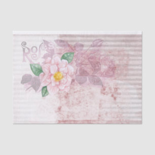 Vintage Victorian Beautiful Pink Roses Floral Tissue Paper