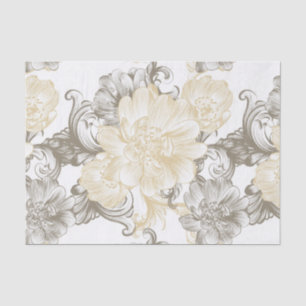Vintage Victorian Beige floral vines pattern Tissue Paper