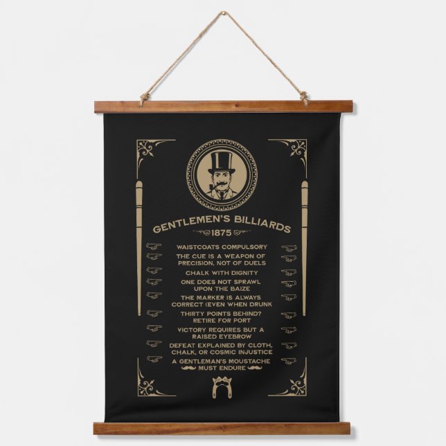 Vintage Victorian Billiard Wall Art (Front)