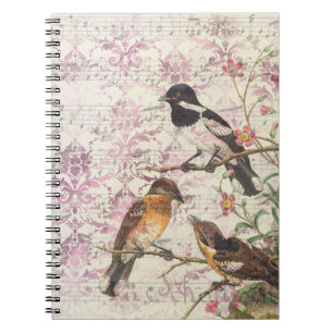 Vintage Victorian Birds Notebook