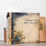 Vintage Victorian Blue & Tan Floral Family Recipe Binder<br><div class="desc">This simple yet elegant vintage Victorian design adds style and grace to your kitchen, with its floral design in dusty blues and vintage aged tan paper background. Gather your favourite family recipes and add your family memories to make this a cherished keepsake. Add a name to personalize it. Makes a...</div>