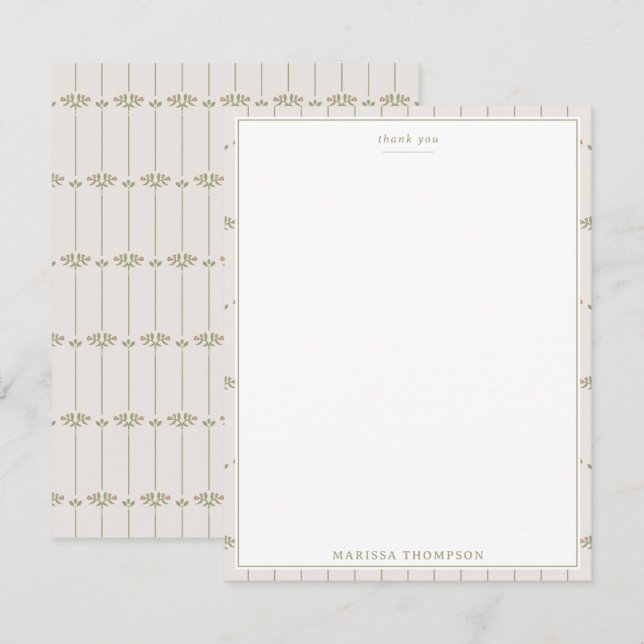 Vintage Victorian Botanical Lines Traditional (Front/Back)