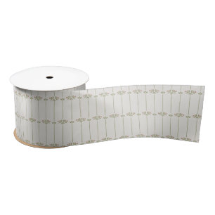 Vintage Victorian Botanical Traditional Stripes Satin Ribbon
