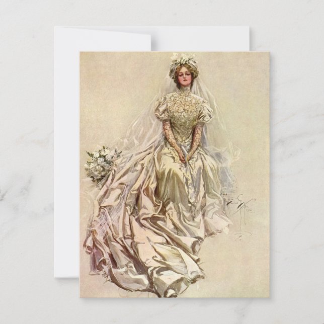 Vintage Victorian Bride, Antique Bridal Portrait (Front)