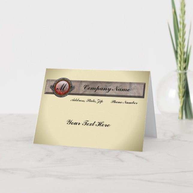 Vintage Victorian Brooch Monogram Note Card (Front)