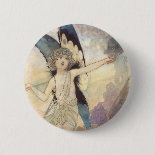 Vintage Victorian Butterfly Fairy by Robinson 2 Inch Round Button