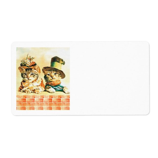 Vintage Victorian Cats Shipping Labels (Front)