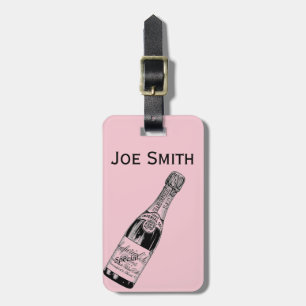 Vintage/Victorian Champagne Bottle Personnalised Luggage Tag
