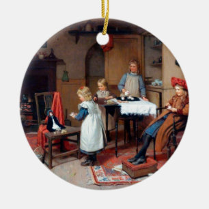 Vintage Victorian Children’s Tea Party Cozy Ceramic Ornament
