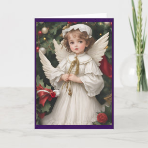 Vintage Victorian Christmas Angel Holiday Card