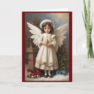 Vintage Victorian Christmas Angel Holiday Card