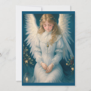 Vintage Victorian Christmas Angel Holiday Card