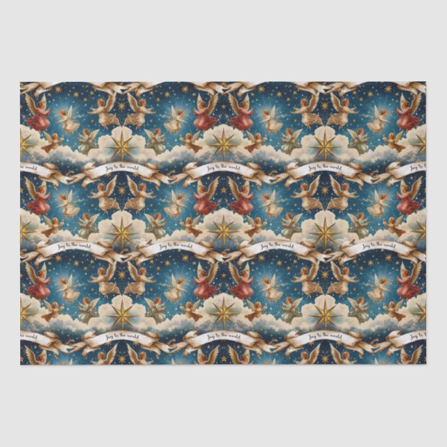 Vintage Victorian Christmas Angels Tissue Paper (Front)