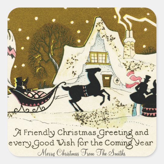 Vintage Victorian Christmas Custom Wine Label