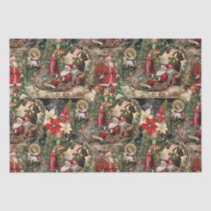 Vintage Victorian Christmas Festive & Rich Montage Tissue Paper