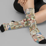 Vintage Victorian Christmas Holiday Santa  Socks<br><div class="desc">This design may be personalized by choosing the Edit Design option. You may also transfer onto other items. Contact me at colorflowcreations@gmail.com or use the chat option at the top of the page if you wish to have this design on another product or need assistance with this design. See more...</div>