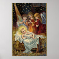 Vintage Victorian Christmas Nativity Angels
