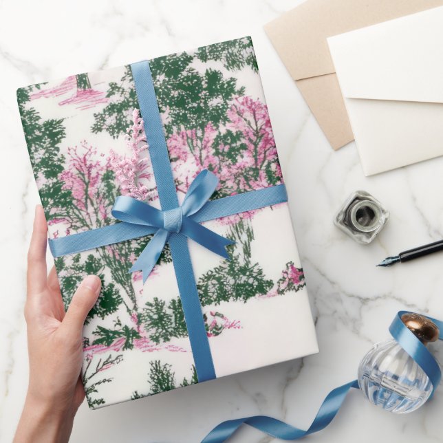 Vintage Victorian Christmas Toile Pattern  Wrapping Paper (Gifting)