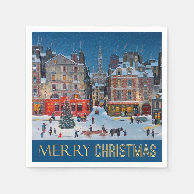 Vintage Victorian Christmas Village   Napkin (Front)