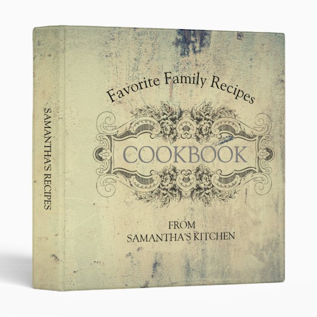 Vintage Victorian Cookbook Recipe Binder (Front/Spine)