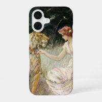 Vintage Victorian Coquette Lady and Tiger