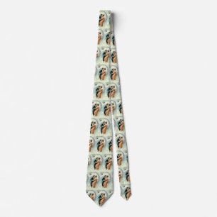 Vintage Victorian Couple Kiss on a Crescent Moon Tie