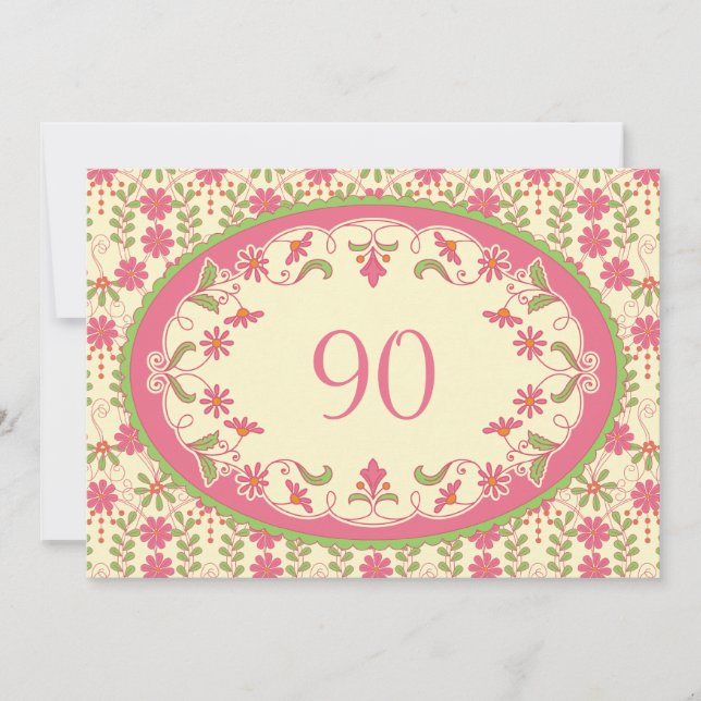 Vintage Victorian Daisy Birthday Invitation (Front)