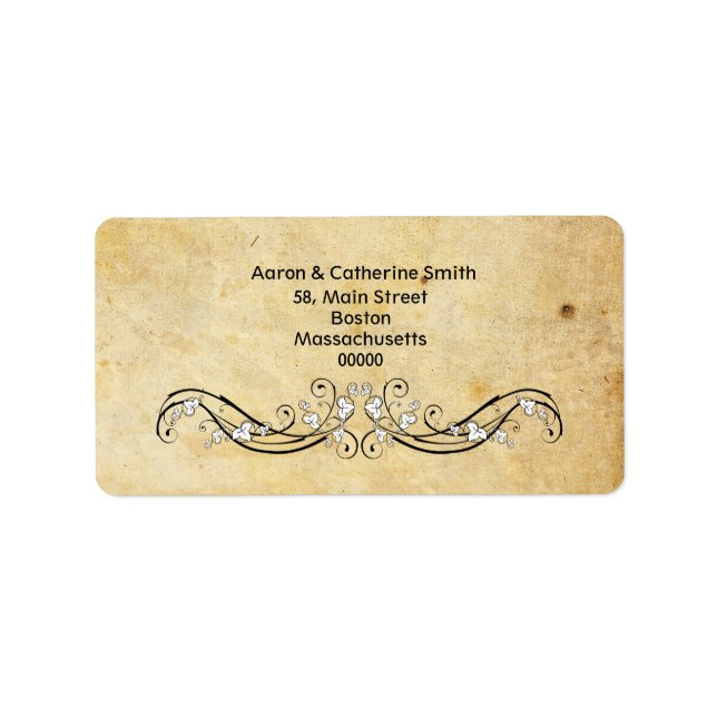 Vintage Victorian Damask Address Labels (Front)
