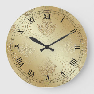 Vintage Victorian Damask Print Clock