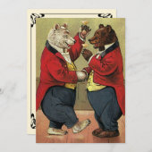 Vintage Victorian Dancing Bears Save the Date (Front/Back)