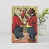 Vintage Victorian Dancing Bears Save the Date (Standing Front)