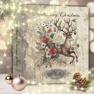 Vintage Victorian Deer Christmas Photo Album Binder
