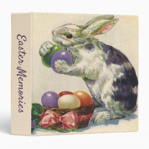 Vintage Victorian Easter Bunny, Flowers and Eggs Binder