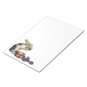 Vintage Victorian Easter Bunny, Flowers and Eggs Notepad