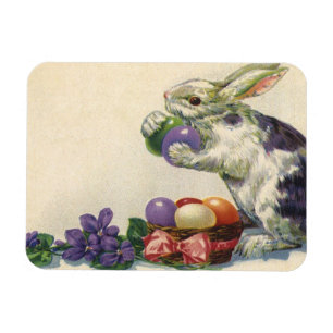 Vintage Victorian Easter Eggs, Bunny and Flowers Magnet