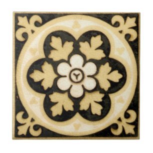 Vintage Victorian Era American Encaustic Tile