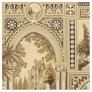 Vintage Victorian Era Anglo Japanese Pattern Fabric