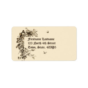 Vintage Victorian Era Birds & Bird's nest Frame Label