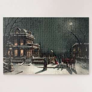 Vintage Victorian Era Christmas Eve Jigsaw Puzzle