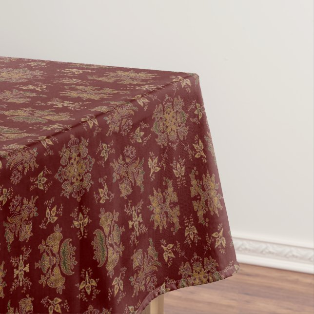 Vintage Victorian Era Egyptian Revival Pattern Tablecloth (In Situ)