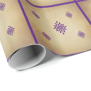 Vintage Victorian Era Elegant Gold and Purple Wrapping Paper