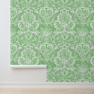 Vintage Victorian Era Foliate Scroll Pattern Wallpaper