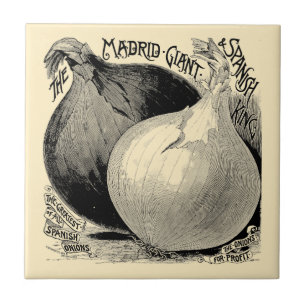 Vintage Victorian Era Fruit & Vegetable Onions Ads Tile
